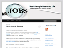 Tablet Screenshot of bestsampleresume.biz